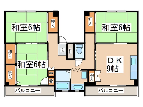 ビレッジハウス大島1号棟の物件間取画像